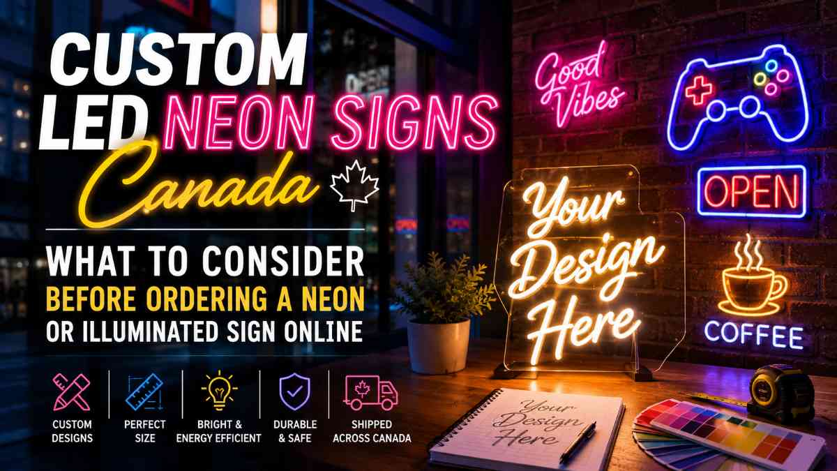 Custom LED Neon Signs Canada: What to Consider Before Ordering a Neon or Illuminated Sign Online