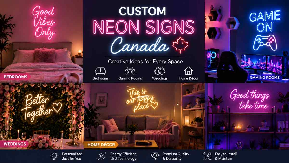 Custom Neon Signs Canada: Creative Ideas for Bedrooms, Gaming Rooms, Weddings & Home Décor