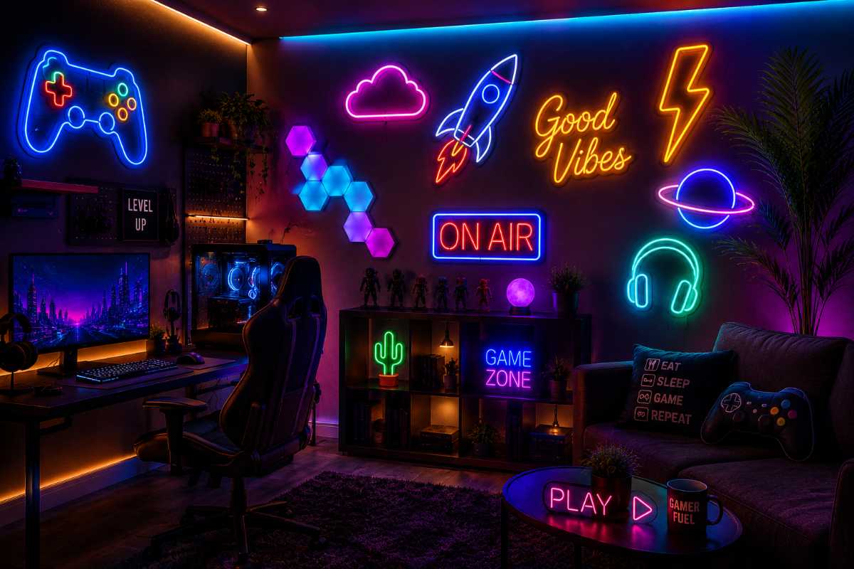 LED neon signs custom room setup