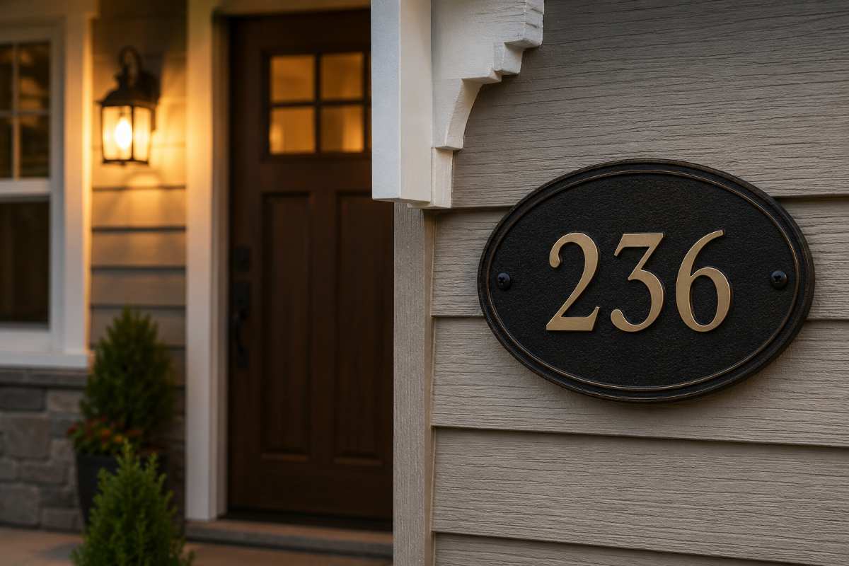 Traditional non illuminated address plaque
